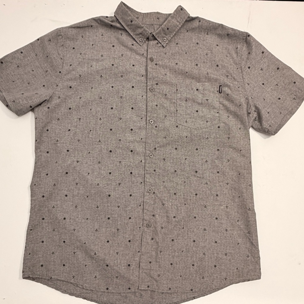 Men's Casual Gray Button‎ Down Shirt
